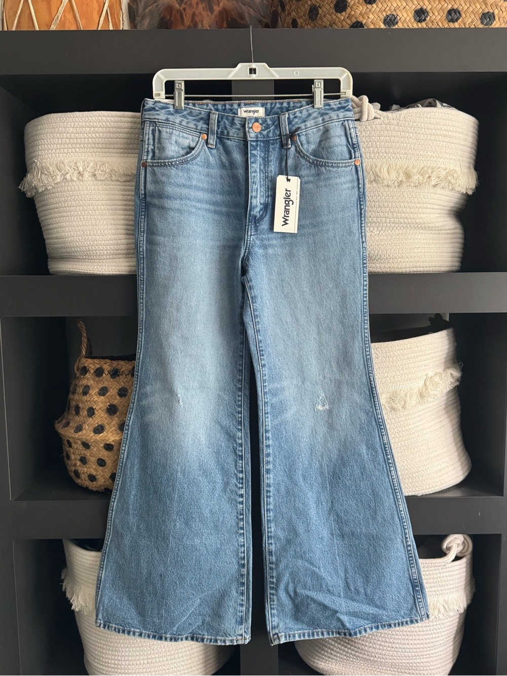 Wrangler Light Blue High-Rise Flare Jeans